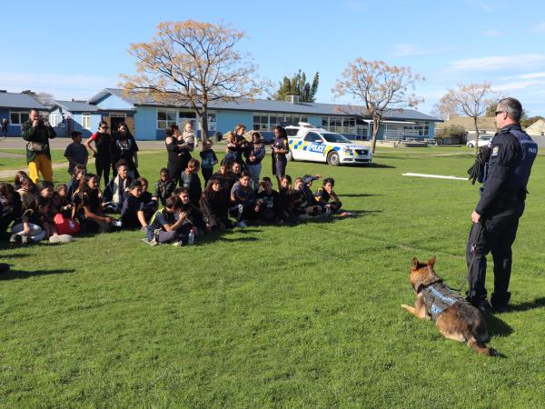 A display by Constable Jared Booth and his dog Fi was a crowd pleaser.
