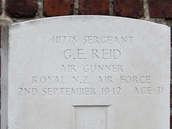 Sergeant Reid's gravestone.