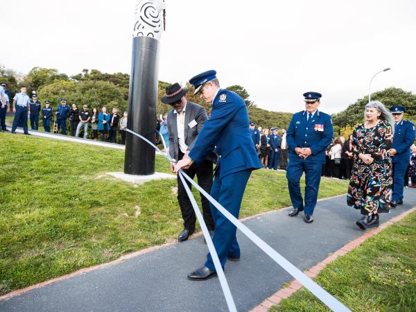 He Toa Taumata Rau was officially opened by Police Commissioner Andrew Coster and Ngāti Toa Rangatira board chair Callum Katene.