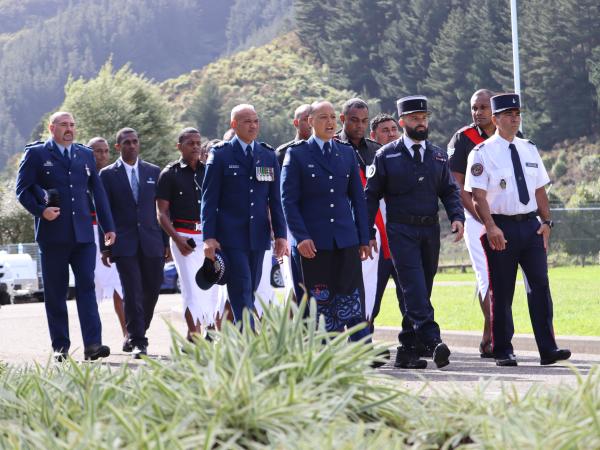 Dog Handlers from Fiji, Tonga, Samoa and French Polynesia being welcomed to the Dog Training Centre in Trentham.