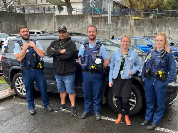 The Waikato team, from left: Constable Johann Heymans, Awa Karena, Constable John Simmonds, Tracey de Silva and Constable Loren 