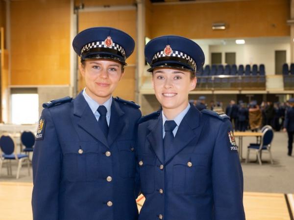 With a history of volunteer work are Constables Emily Borrie (firefighter), and Amber Gooding (lifeguard). 
