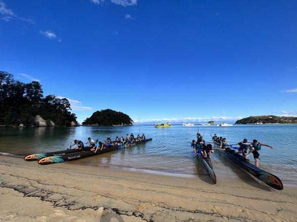 The expedition begins early morning with a sunrise paddle up to Anchorage, about half way up the Abel Tasman. 