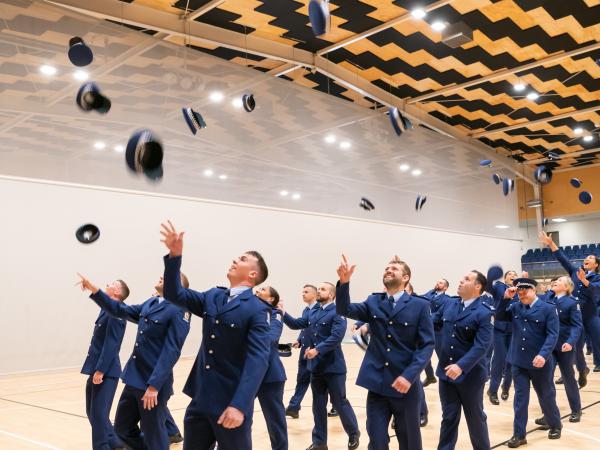 Wing 361 celebrate in the traditional way.