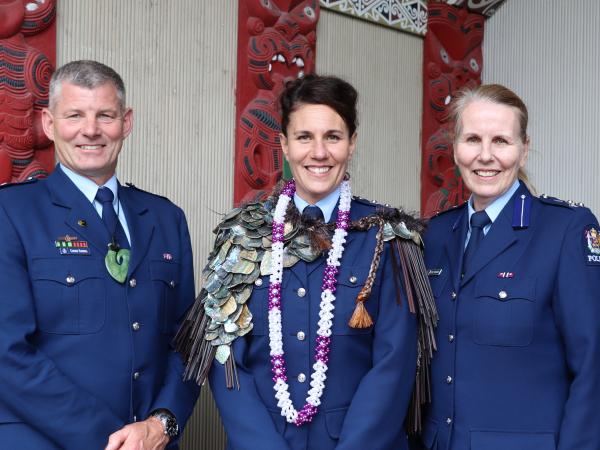 Renée with Superintendent Corrie Parnell and Assistant Commissioner Sandra Venables.