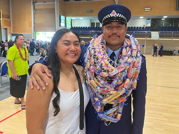 Constable Pena Junior Taumata his sister Santo.