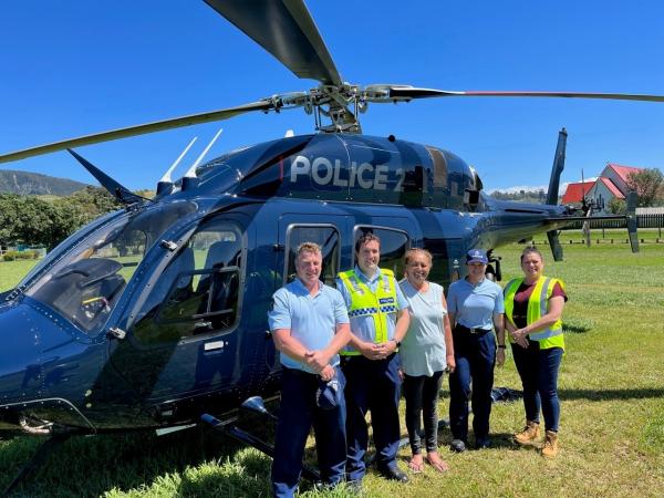 The team in Tokomaru Bay, from left: Sergeant Scott Leighton, Senior Sergeant Danny Kirk, Tokomaru Bay Civil Defence Co-Ordinato