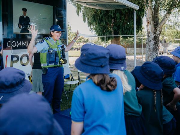 Senior Constable Deb Quested talks road safety.