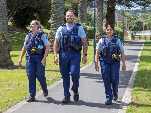 Constables Katy Trew and Komal Kaur, pictured with colleague Constable Ian Tichborne.