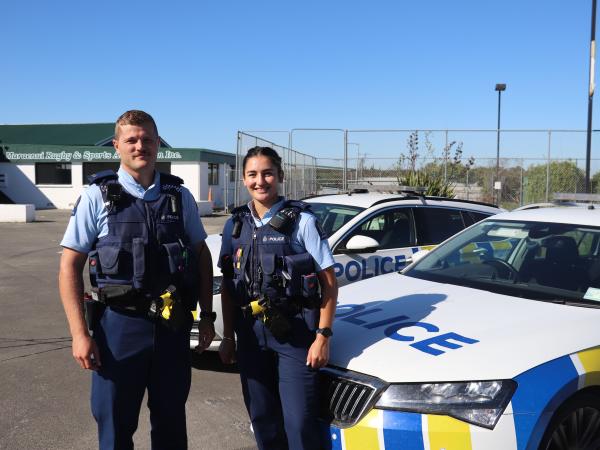 Napier Constables Ethan Bauckman and Bailee Carr's first day on the job was the day after Cyclone Gabrielle hit.