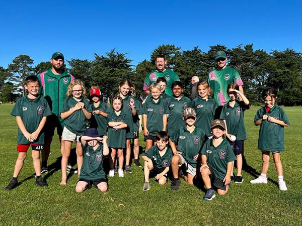 The 'Minigades' team with their coaches, including Constable Ben Heap (far right, back row). 
