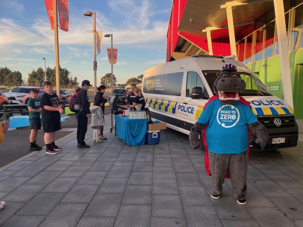 The Southland Road Safety mascot Glo Bro the hippo even made an appearance at the Mobile Road Safety Bus.
