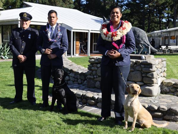 Deputy Comptroller Operations, New Zealand Customs, Bill Perry with Senior Customs Officers from Fiji Faraaz Khan and Force, and