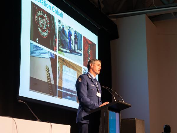 Commissioner Coster at the 2023 New Zealand Transnational Organised Crime conference.