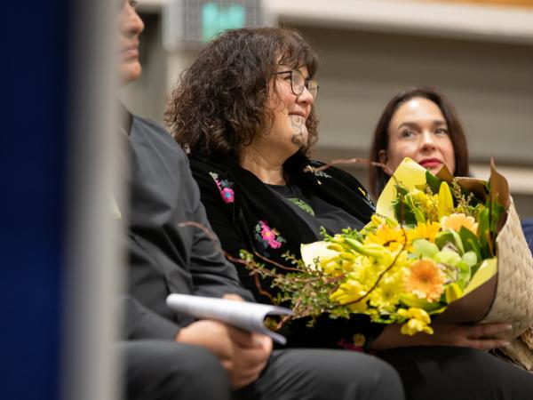 Flowers for the patron.
