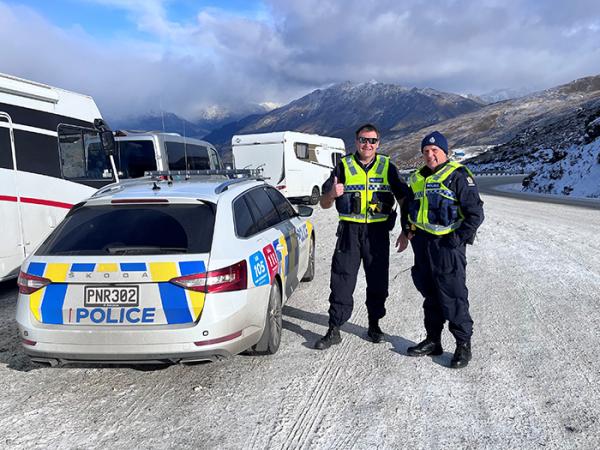 Constable Jonathan Bentley and Greg Francis give Southern's Op Hannah efforts the thumbs up.