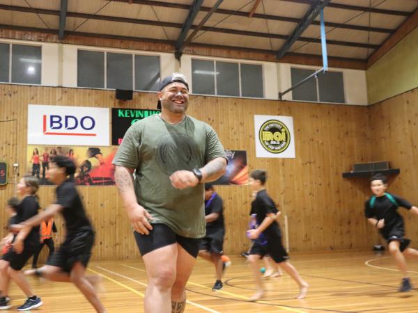 Former Army intelligence operator and Commissioned Officer Kumeroa Papuni-Tuhaka during one of the games.