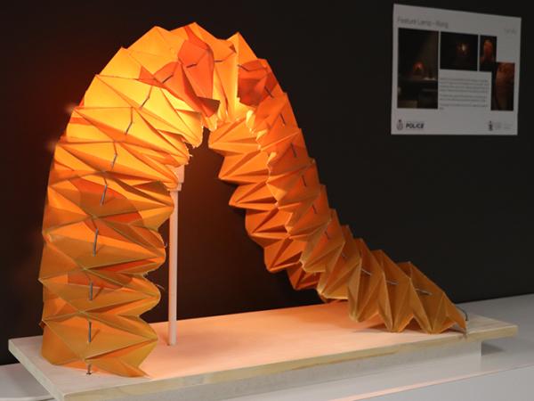 Le Vu's concertinaed table lamp.