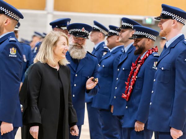 Patron Chief Judge Christina Inglis enjoys a moment during the inspection...