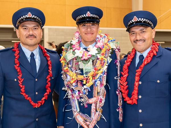 Leadership Award recipients past and present, from left: Constables Savali Maelega Lilo, Atu-He-Vahanoa Halatoa and Maelega Lilo