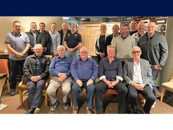Group shot of some of Auckland Maritime Unit's members, past and present.