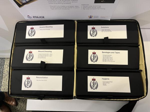 A bespoke first aid kit to fit the available space in Police Škoda vehicles.
