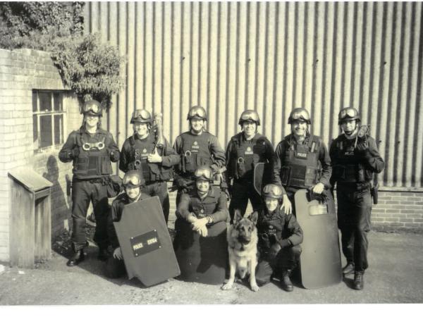 Mick (front and centre) with his Armed Tactical Unit in the UK.