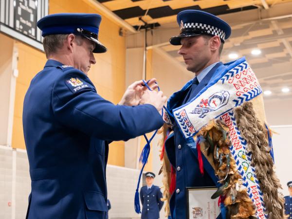 A proud moment for First in Wing Constable Michal Kulikowski.