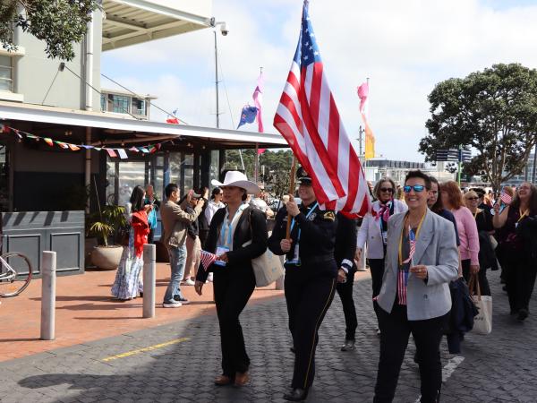 American delegates during the Parade of Nations.
