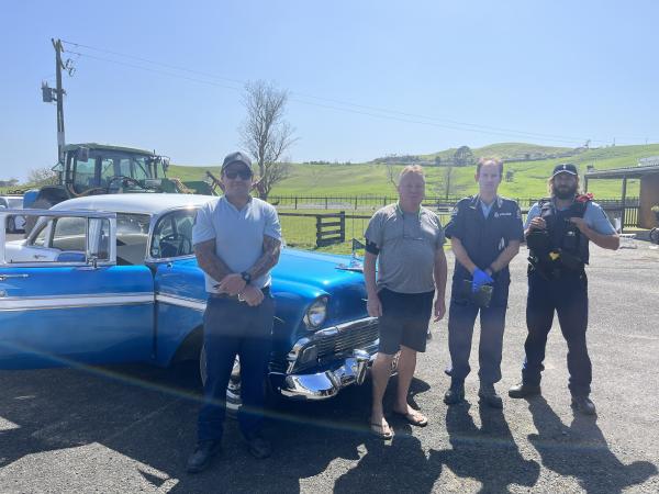 Group shot, L-R: Cons John Walters, acting Sgt Dave Reynolds, scene of crime officer Timothy Murdock and Cons Dean Rowlands