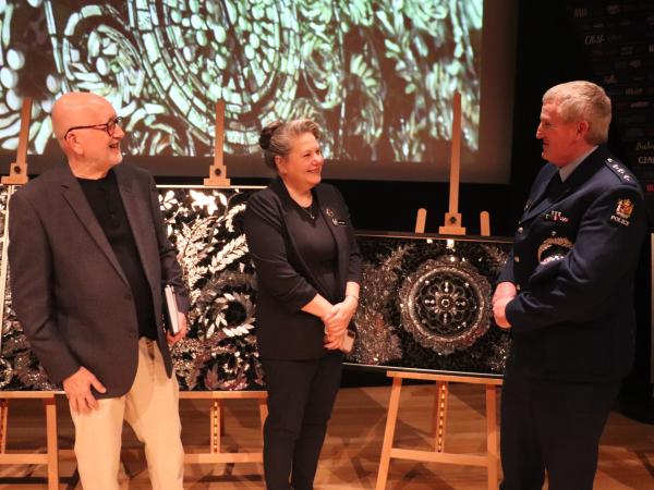 The artist (centre) and her inspiration: Tony Green, Anisa Sharif and Inspector Peter Cooper.