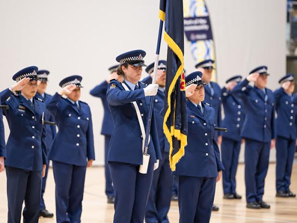 The colour party's precision set the tone for the ceremony.