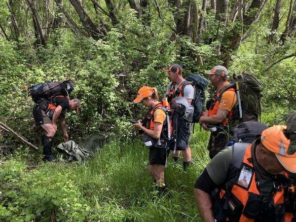 Searchers had to contend with dense bush.