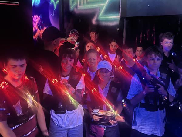 Group photo at laser tag.