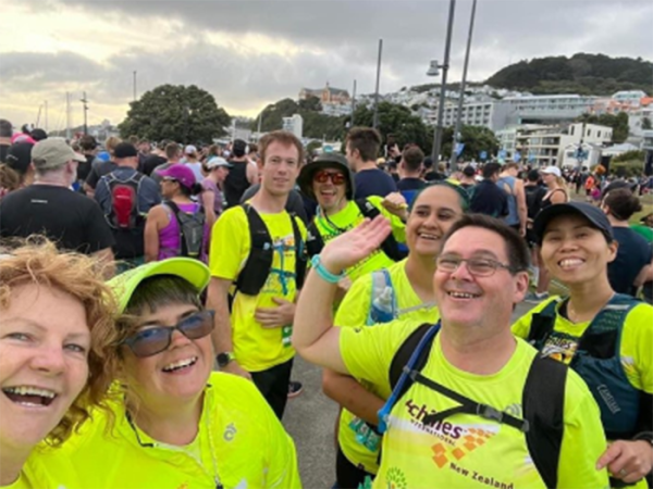 Members of the Achilles contingent at Round the Bays.