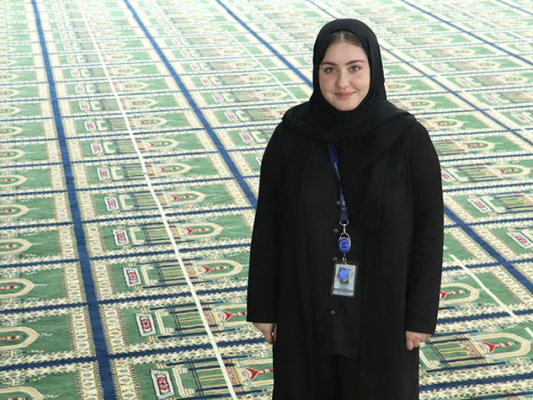File Management Support Officer Fatima Qadami at Frankton Mosque, Hamilton.
