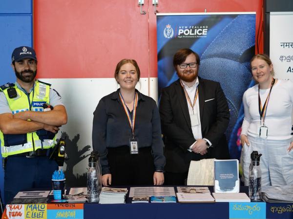 Senior Sergeant Phil Pithyou and members of the PNHQ Ethnic Partnerships Team.
