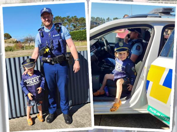 Stanley was chuffed that Foxton Constable Casey Watson popped in.