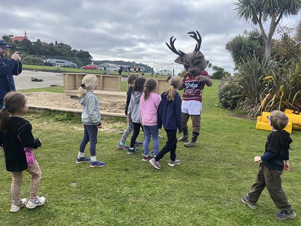 Southland Stags mascot Steve-O was a big hit with the kids...