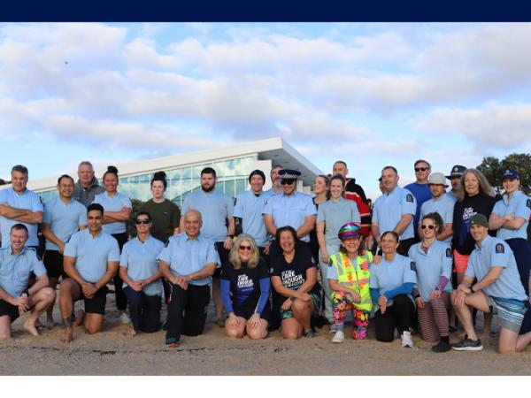 Group shot of some of the police officers and police employees who took part. 