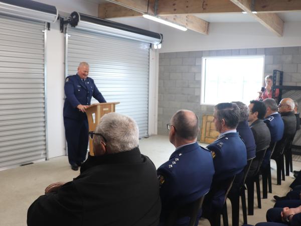 Whanganui-Ruapehu Area Commander Inspector Neil Forlong welcoming staff and guests at the opening.