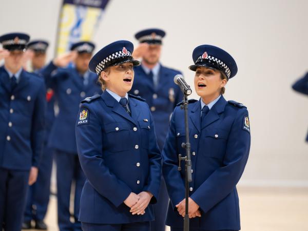 Constables singing at Wing 376's graduation.