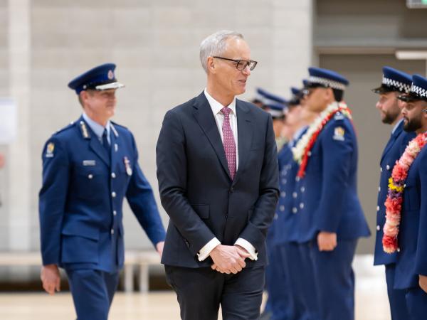 Simon Dallow inspecting the ranks. 