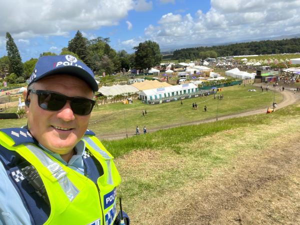 A selfie at the Rhythm and Vines Music Festival.