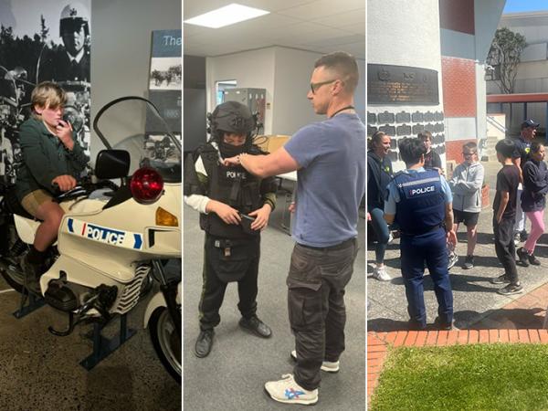 Combination of three photos showing the young people engaged in different activities at the RNZPC