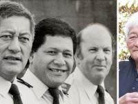 Ap Joyce, left, with fellow community constables Tane Tanielu and George Ulyate, and right during events to mark the 50th anniversary of the first Cyprus deployment.