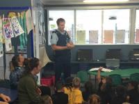 Sergeant Haydn Korach answers children's questions.