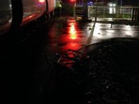The scene at Homai train station.