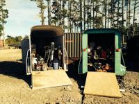 Two horse floats filled with stolen property 