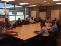 Pacific Police officers taking part in a prevention of domestic violence programme at Manukau Police Station